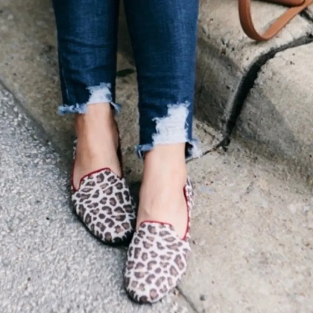 Rothy's Flats Size 10 The Loafer in Mocha Spot Leopard Slip On Mobwife Edgy
